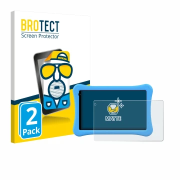Face avant d’un emballage produit avec le logo de la marque BROTECT. À côté, l’appareil Awow funtab 1001 10.1