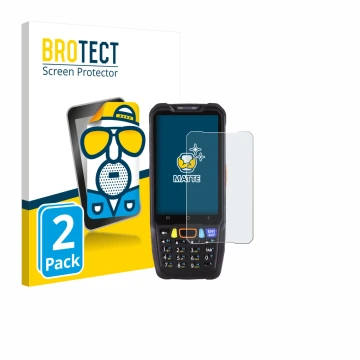 Face avant d’un emballage produit avec le logo de la marque BROTECT. À côté, l’appareil Point Mobile PM68 est représenté avec 