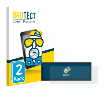 Face avant d’un emballage produit avec le logo de la marque BROTECT. À côté, l’appareil Carpuride Carplay W125A 11.26