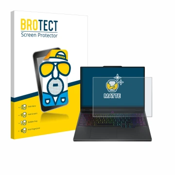 Face avant d’un emballage produit avec le logo de la marque BROTECT. À côté, l’appareil Lenovo Legion 5 15IRX10 83LY est repré