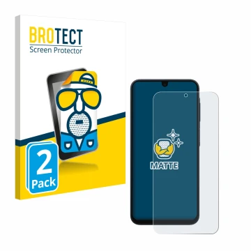 Face avant d’un emballage produit avec le logo de la marque BROTECT. À côté, l’appareil Samsung Galaxy A17 5G est représenté a