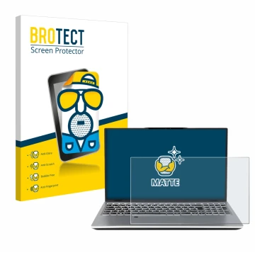 Face avant d’un emballage produit avec le logo de la marque BROTECT. À côté, l’appareil terra Mobile 1551R i7 1355U W11P est r