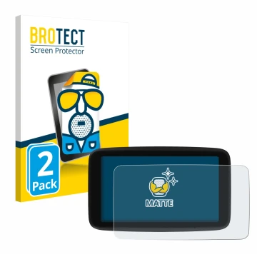 Face avant d’un emballage produit avec le logo de la marque BROTECT. À côté, l’appareil TomTom GO Classic 5