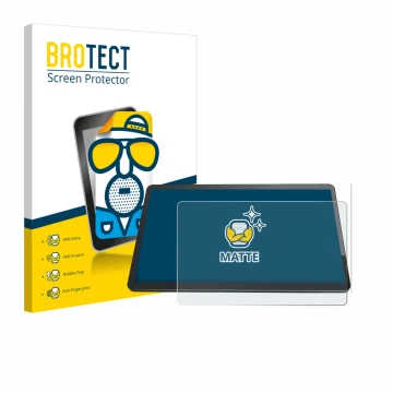 Face avant d’un emballage produit avec le logo de la marque BROTECT. À côté, l’appareil Elo TouchSystems 1504L 15