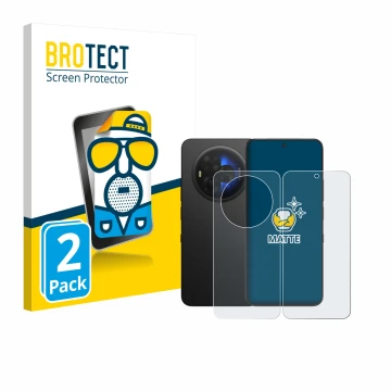 Face avant d’un emballage produit avec le logo de la marque BROTECT. À côté, l’appareil TCL NXTPAPER 60 Ultra (Avant+Arrière) 
