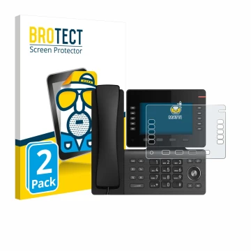 Face avant d’un emballage produit avec le logo de la marque BROTECT. À côté, l’appareil Snom D865 est représenté avec la prote