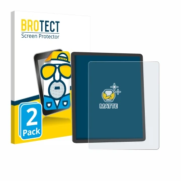 Face avant d’un emballage produit avec le logo de la marque BROTECT. À côté, l’appareil Amazon Kindle Scribe 2025 est représen