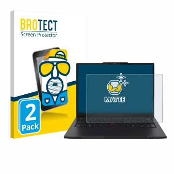 Face avant d’un emballage produit avec le logo de la marque BROTECT. À côté, l’appareil Lenovo ThinkPad L13 Gen 6 est représen