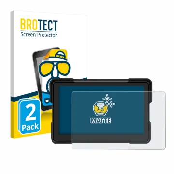 Face avant d’un emballage produit avec le logo de la marque BROTECT. À côté, l’appareil Airpuxem Motorrad Carplay 7