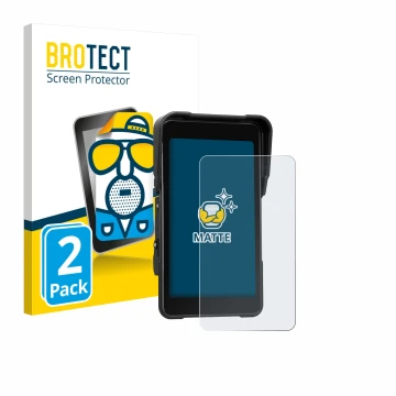 Face avant d’un emballage produit avec le logo de la marque BROTECT. À côté, l’appareil CAMECHO Motorrad Carplay 5