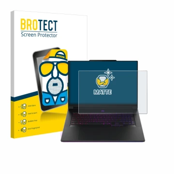 Face avant d’un emballage produit avec le logo de la marque BROTECT. À côté, l’appareil Lenovo Legion 9i Gen 10 18