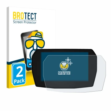 Face avant d’un emballage produit avec le logo de la marque BROTECT. À côté, l’appareil Ducati Multistrada V2 2025 est représe