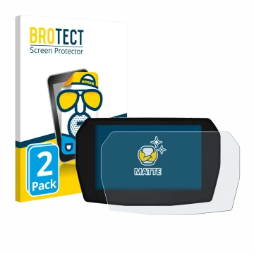 Face avant d’un emballage produit avec le logo de la marque BROTECT. À côté, l’appareil Ducati Panigale V2 2025 est représenté