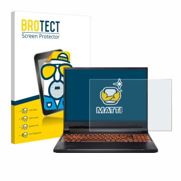 Face avant d’un emballage produit avec le logo de la marque BROTECT. À côté, l’appareil Acer Nitro V 16 est représenté avec la