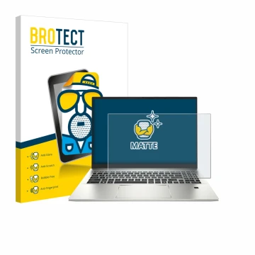 Face avant d’un emballage produit avec le logo de la marque BROTECT. À côté, l’appareil MSI Prestige A16 AI+ est représenté av