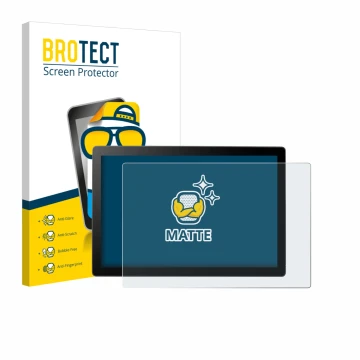 Face avant d’un emballage produit avec le logo de la marque BROTECT. À côté, l’appareil Wacom Cintiq 16 DTK168 2025 est représ