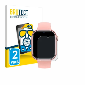 Face avant d’un emballage produit avec le logo de la marque BROTECT. À côté, l’appareil Naixues Kids Smartwatch GPS est représ