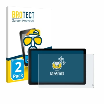 Face avant d’un emballage produit avec le logo de la marque BROTECT. À côté, l’appareil Laptok KB1001 10.1