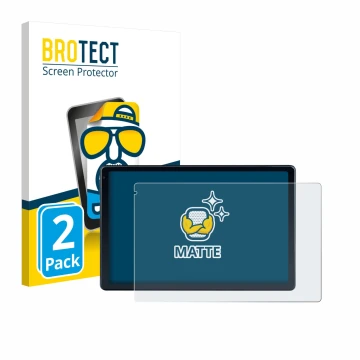 Face avant d’un emballage produit avec le logo de la marque BROTECT. À côté, l’appareil MUISOO MUIC10702 10.1