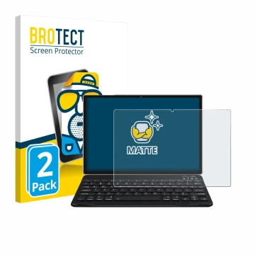 Face avant d’un emballage produit avec le logo de la marque BROTECT. À côté, l’appareil DEERTiME E9 10.1