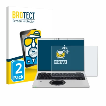Face avant d’un emballage produit avec le logo de la marque BROTECT. À côté, l’appareil Panasonic CF-FV3 est représenté avec l
