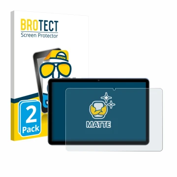 Face avant d’un emballage produit avec le logo de la marque BROTECT. À côté, l’appareil WOREGOO M283-EEA 10.1