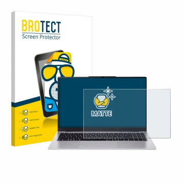 Face avant d’un emballage produit avec le logo de la marque BROTECT. À côté, l’appareil Acer Aspire Lite 15 AL15-45 est représ