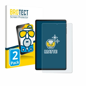 Face avant d’un emballage produit avec le logo de la marque BROTECT. À côté, l’appareil Xiaomi Black Shark Gaming Tablet est r