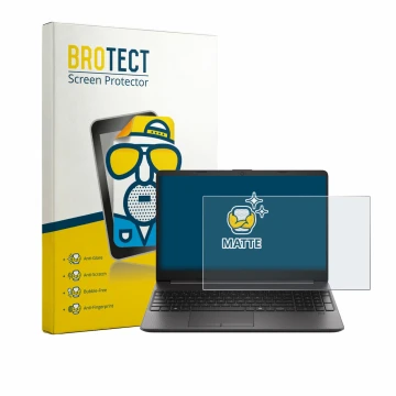 Face avant d’un emballage produit avec le logo de la marque BROTECT. À côté, l’appareil HP EliteBook 250RT G9 est représenté a