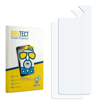 Face avant d’un emballage produit avec le logo de la marque BROTECT. À côté se trouve la protection d’écran correspondante.
