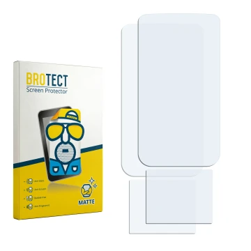 Face avant d’un emballage produit avec le logo de la marque BROTECT. À côté se trouve la protection d’écran correspondante.