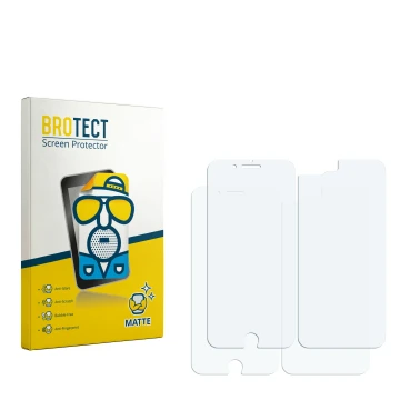 Face avant d’un emballage produit avec le logo de la marque BROTECT. À côté se trouve la protection d’écran correspondante.