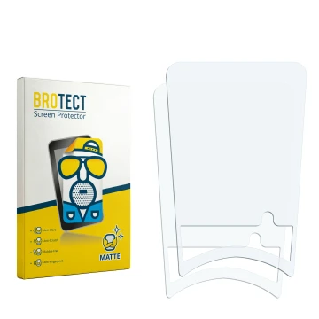 Face avant d’un emballage produit avec le logo de la marque BROTECT. À côté se trouve la protection d’écran correspondante.