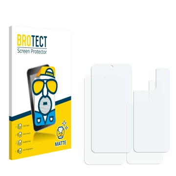 Face avant d’un emballage produit avec le logo de la marque BROTECT. À côté se trouve la protection d’écran correspondante.