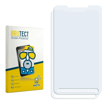 Face avant d’un emballage produit avec le logo de la marque BROTECT. À côté se trouve la protection d’écran correspondante.