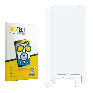 Face avant d’un emballage produit avec le logo de la marque BROTECT. À côté se trouve la protection d’écran correspondante.