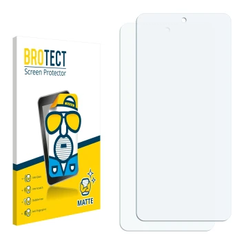 Face avant d’un emballage produit avec le logo de la marque BROTECT. À côté se trouve la protection d’écran correspondante.