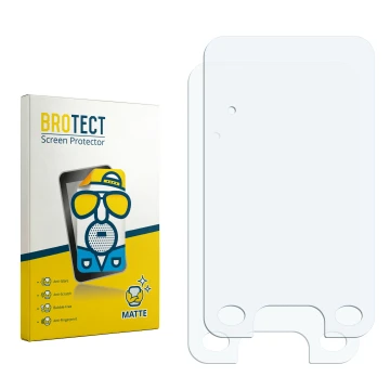 Face avant d’un emballage produit avec le logo de la marque BROTECT. À côté se trouve la protection d’écran correspondante.