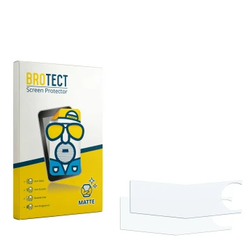 Face avant d’un emballage produit avec le logo de la marque BROTECT. À côté se trouve la protection d’écran correspondante.