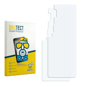 Face avant d’un emballage produit avec le logo de la marque BROTECT. À côté se trouve la protection d’écran correspondante.