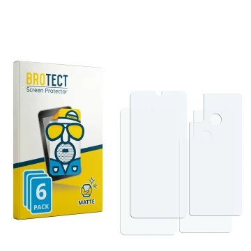 Face avant d’un emballage produit avec le logo de la marque BROTECT. À côté se trouve la protection d’écran correspondante.