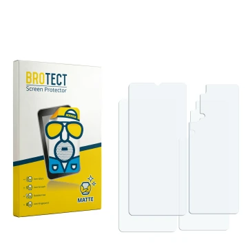 Face avant d’un emballage produit avec le logo de la marque BROTECT. À côté se trouve la protection d’écran correspondante.