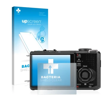 Face avant d’un emballage produit avec le logo de la marque upscreen. À côté, l’appareil Sigma DP2 Merrill est représenté avec