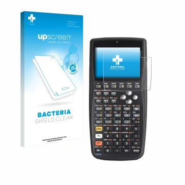 Face avant d’un emballage produit avec le logo de la marque upscreen. À côté, l’appareil HP 50g F2229AA#UUZ est représenté ave