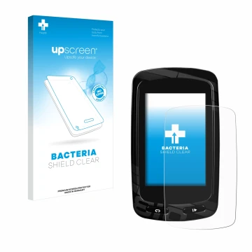 Face avant d’un emballage produit avec le logo de la marque upscreen. À côté, l’appareil Garmin Edge 810 est représenté avec l