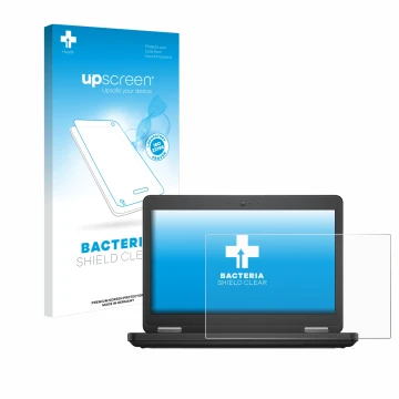Face avant d’un emballage produit avec le logo de la marque upscreen. À côté, l’appareil Dell Latitude 15 E5540 Non-Touch est 