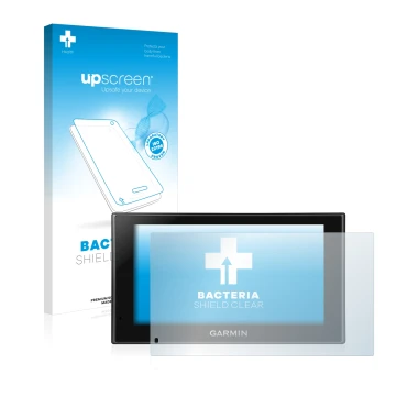 Face avant d’un emballage produit avec le logo de la marque upscreen. À côté, l’appareil Garmin nüvi 2699LMT-D est représenté 