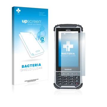 Face avant d’un emballage produit avec le logo de la marque upscreen. À côté, l’appareil Handheld Nautiz X8 est représenté ave