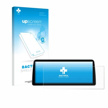 Face avant d’un emballage produit avec le logo de la marque upscreen. À côté, l’appareil BMW Professional 10.2