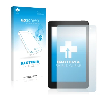 Face avant d’un emballage produit avec le logo de la marque upscreen. À côté, l’appareil Dell Venue 8 Pro 5855 est représenté 